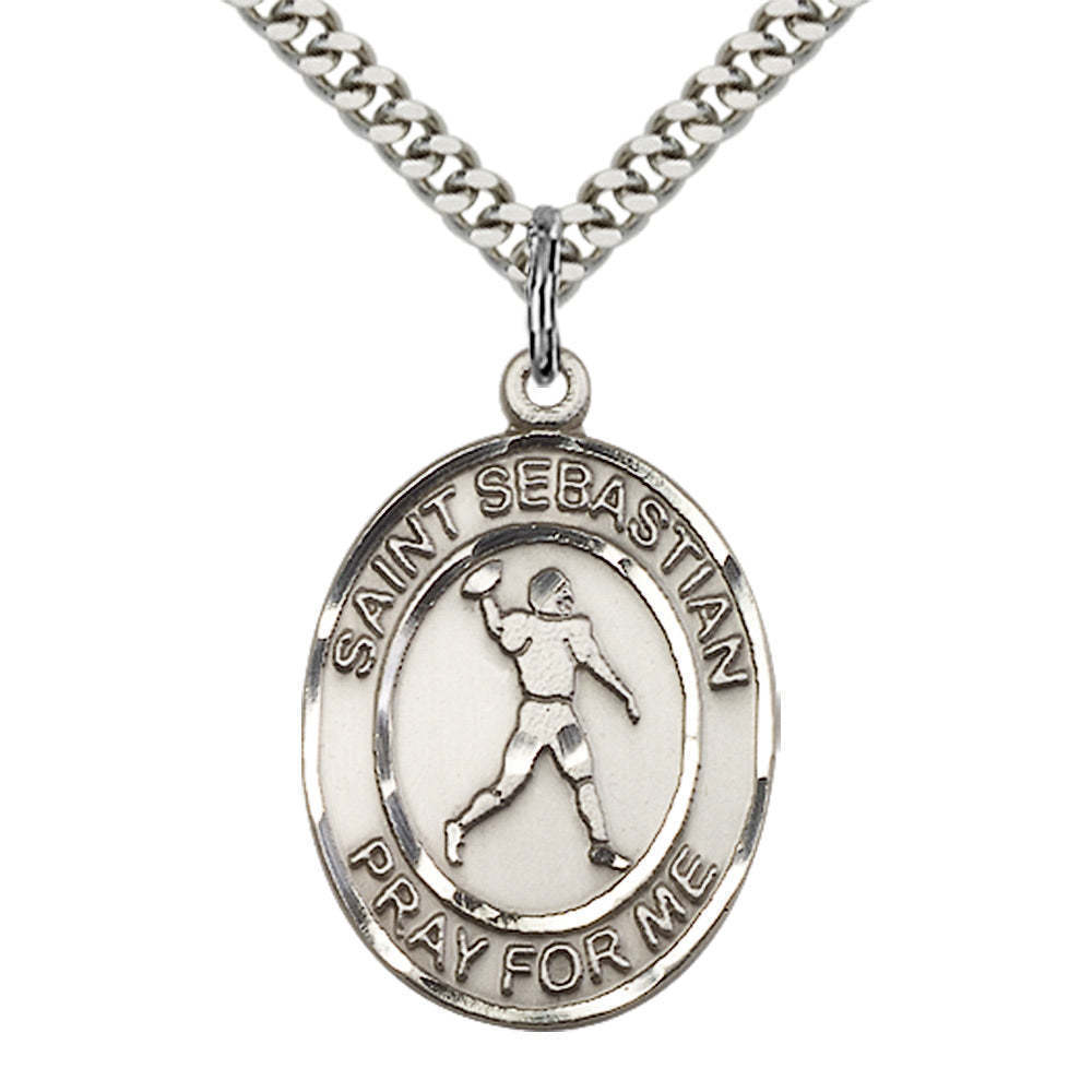 Saint Sebastian Football Sterling Silver Medal - Picture 1 of 1